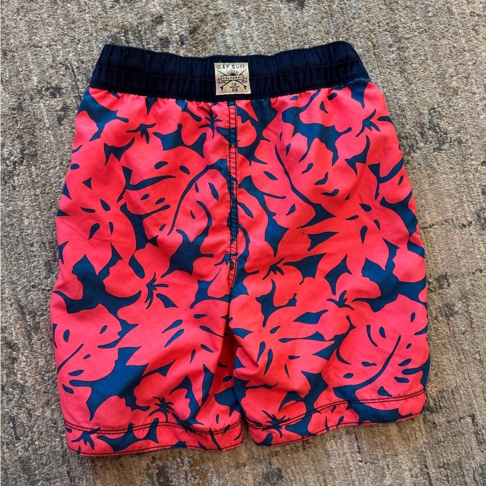 Gap Boys Tropical Red and Blue Swim Shorts Size Small - Picture 2 of 3